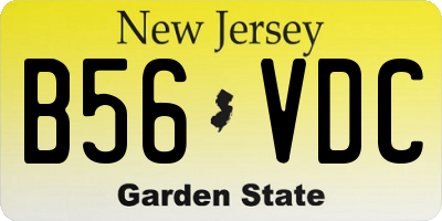 NJ license plate B56VDC