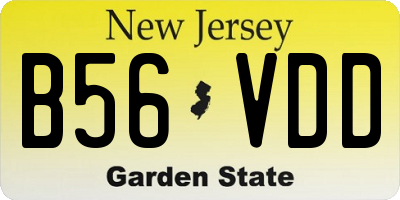 NJ license plate B56VDD