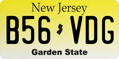 NJ license plate B56VDG