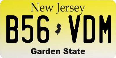 NJ license plate B56VDM