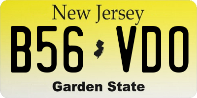 NJ license plate B56VDO