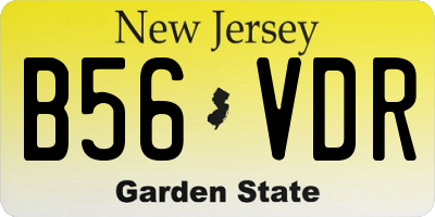NJ license plate B56VDR