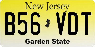 NJ license plate B56VDT