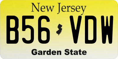 NJ license plate B56VDW