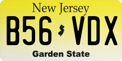 NJ license plate B56VDX