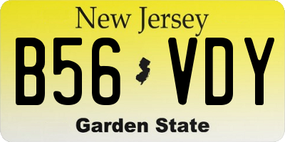 NJ license plate B56VDY
