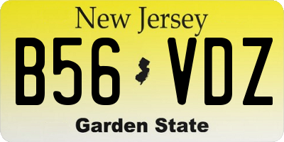 NJ license plate B56VDZ