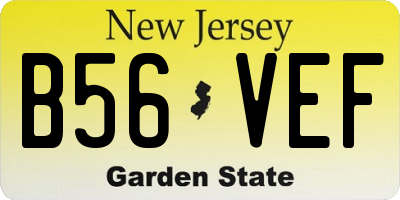 NJ license plate B56VEF