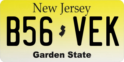 NJ license plate B56VEK