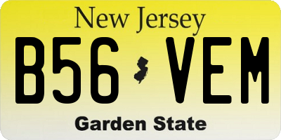 NJ license plate B56VEM