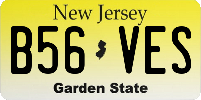 NJ license plate B56VES