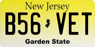 NJ license plate B56VET