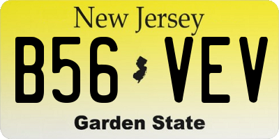 NJ license plate B56VEV