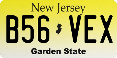 NJ license plate B56VEX