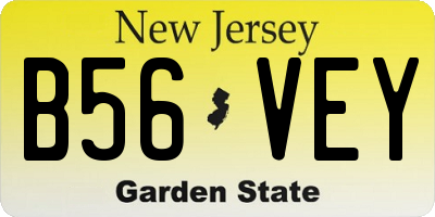 NJ license plate B56VEY