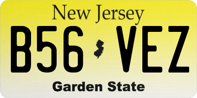 NJ license plate B56VEZ