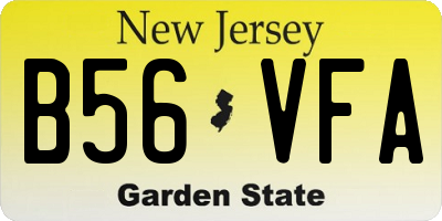NJ license plate B56VFA