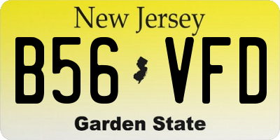 NJ license plate B56VFD