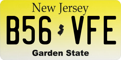 NJ license plate B56VFE