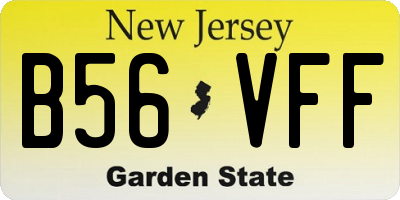 NJ license plate B56VFF