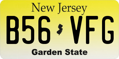 NJ license plate B56VFG