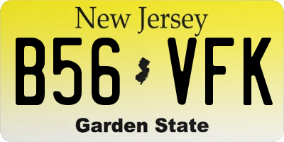 NJ license plate B56VFK