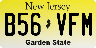 NJ license plate B56VFM