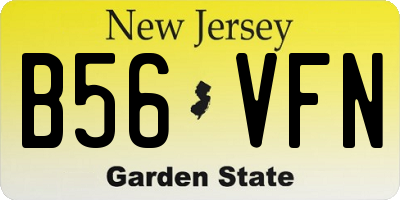 NJ license plate B56VFN