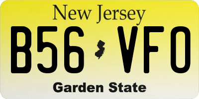 NJ license plate B56VFO