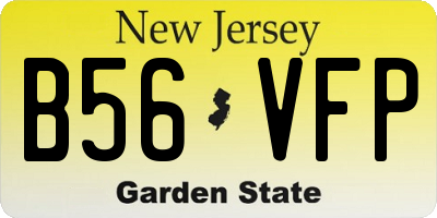 NJ license plate B56VFP