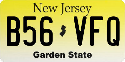 NJ license plate B56VFQ