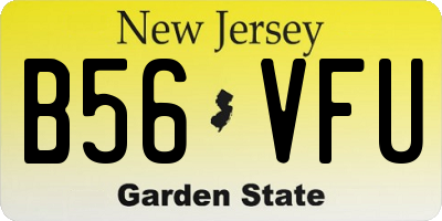 NJ license plate B56VFU