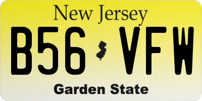 NJ license plate B56VFW
