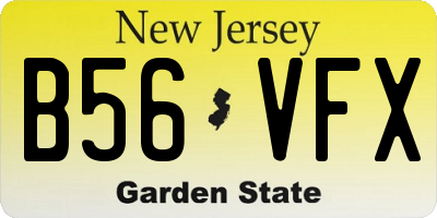 NJ license plate B56VFX