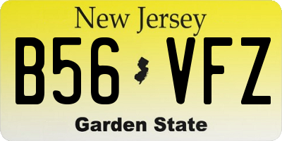 NJ license plate B56VFZ