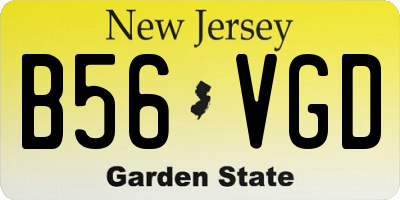 NJ license plate B56VGD