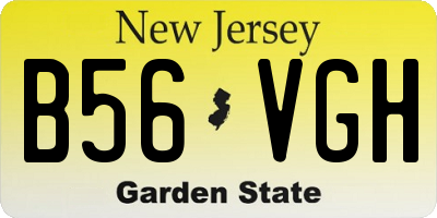 NJ license plate B56VGH