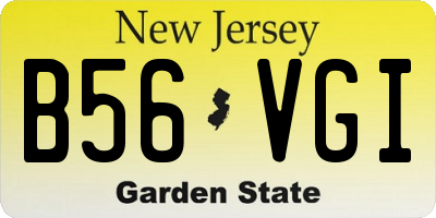 NJ license plate B56VGI