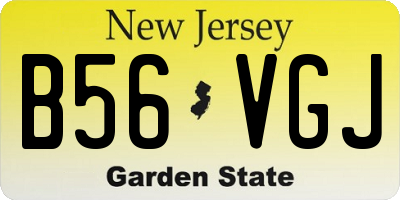 NJ license plate B56VGJ