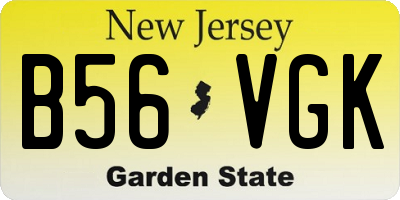 NJ license plate B56VGK