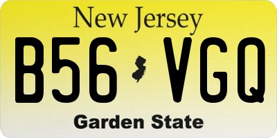 NJ license plate B56VGQ