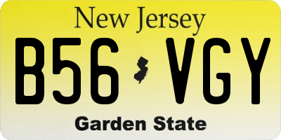 NJ license plate B56VGY