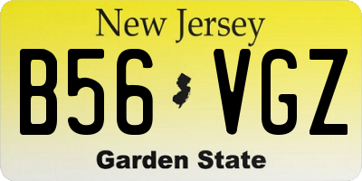 NJ license plate B56VGZ