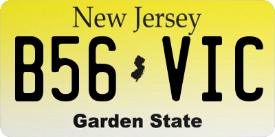 NJ license plate B56VIC