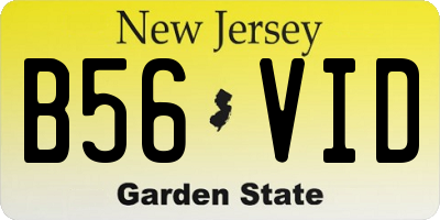 NJ license plate B56VID