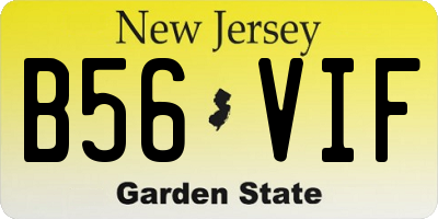 NJ license plate B56VIF