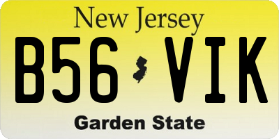 NJ license plate B56VIK