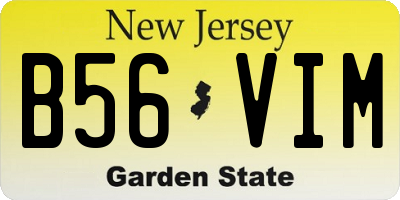 NJ license plate B56VIM