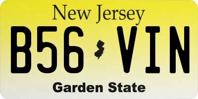 NJ license plate B56VIN