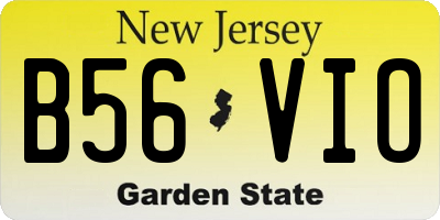 NJ license plate B56VIO
